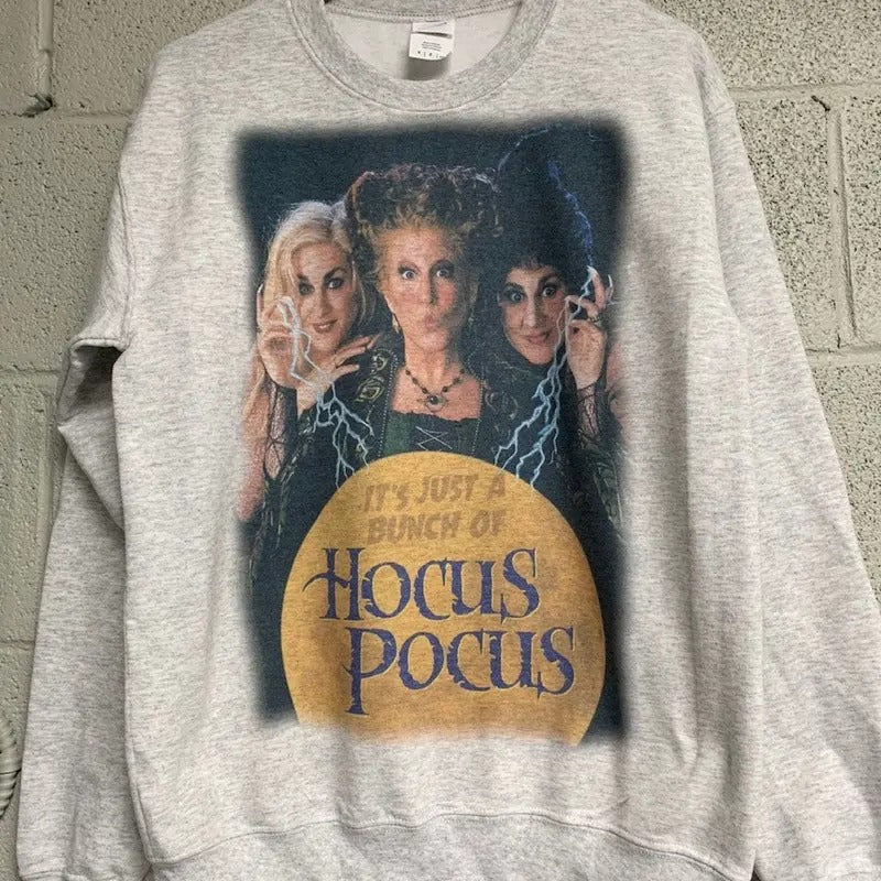 Just A Bunch Of Hocus Pocus Sweatshirt, Halloween Sweatshirt, Sanderson Sisters Hoodie T-Shirts | UrbanDripWear.com