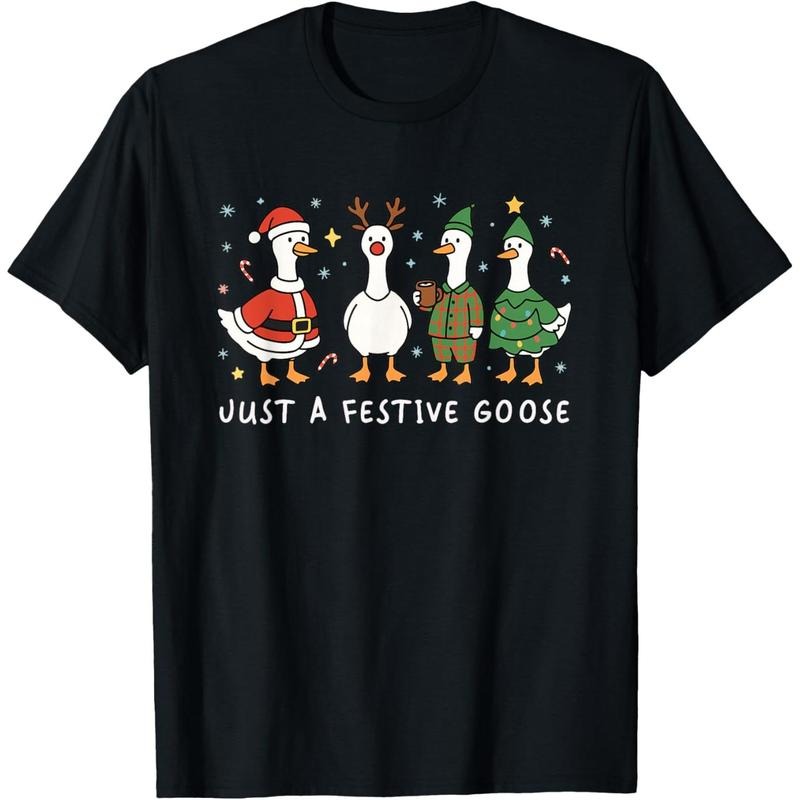 Just A Festive Goose Christmas Funny Silly Holiday Party T-Shirt Hoodie, Sweatshirt | UrbanDripWear.com