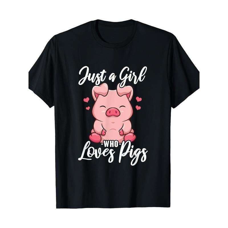 Just A Who Loves Pigs T-Shirt-100% Cotton -  made in usa Hoodie, Sweatshirt | UrbanDripWear.com