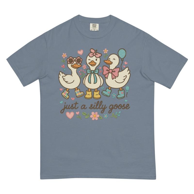 Just a Silly Goose Shirt ~ Unisex Apparel Relaxed Fit Printed In The USA Clothing Womenswear Casual Comfort Cotton Top...