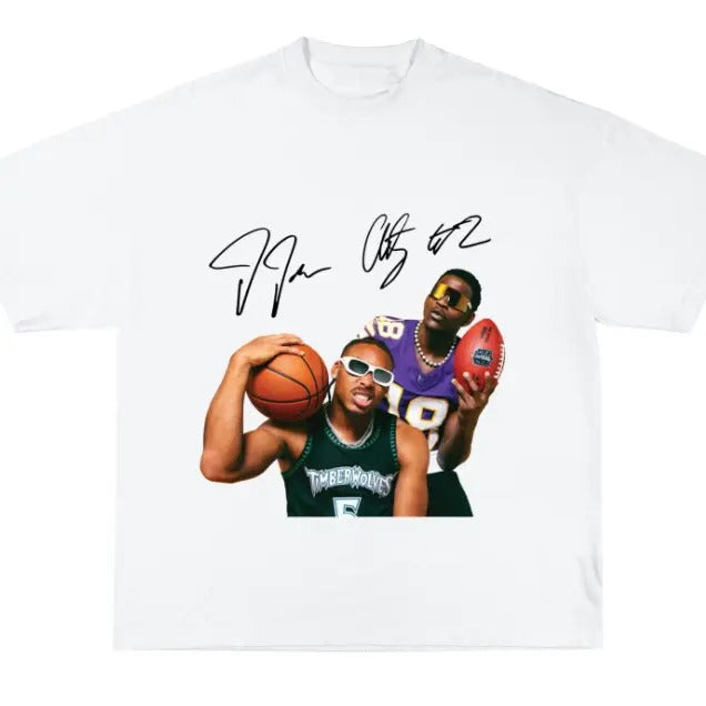 Justinn Jefferson X Anthonyy Edwards T-Shirt, Sweatshirt Vintage Funny Graphic Tee, Short Sleeve, Fan Gift Menswear Top,...