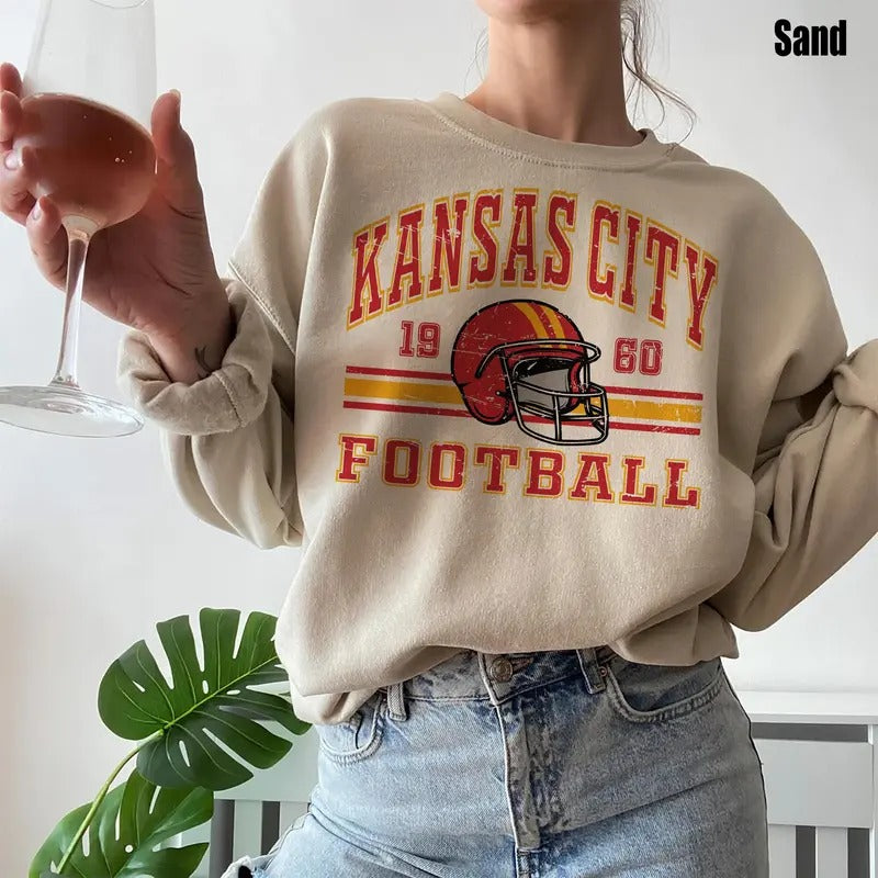 KCC Football Sweatshirt/ Vintage Chi.e.fs Sweatshirt/ K.a.ns.as City Football Shirt/ K.a.ns.as City Chi.e..s Retro Style...