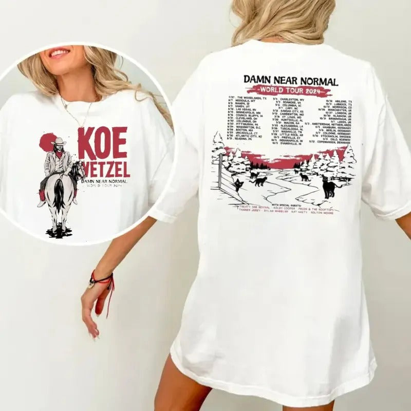 K0e Wettzel Damn Near Normal World Tour 2024 Shirt, K0e Wettzel Fan Gift, K0e Wettzel 2024 Concert, K0e Wetzel Merch...