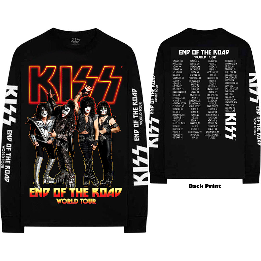 KISS | Official Band Long Sleeved T-Shirt | End Of The Road Tour (Back & Arm Print)