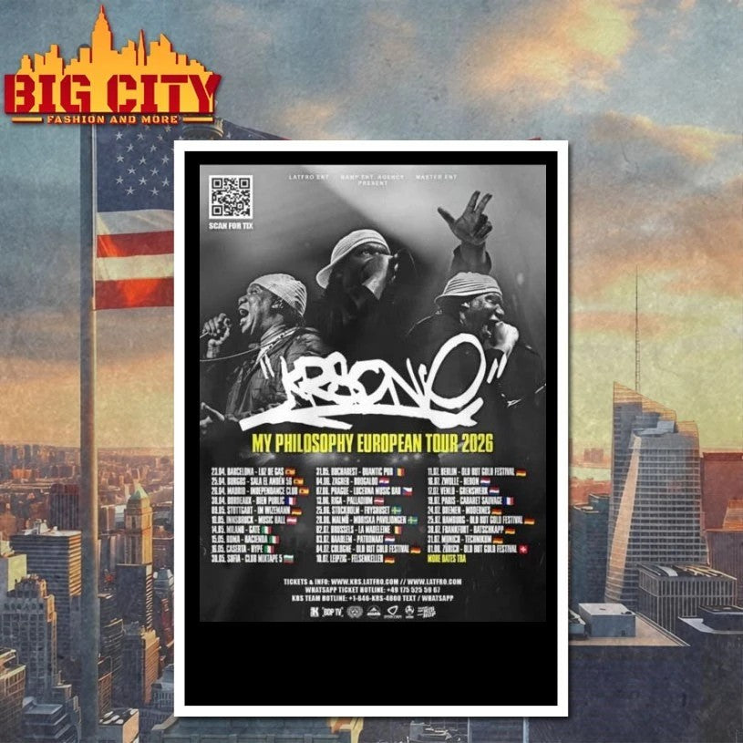 KRS-One Invading Europe The My Philosophy Tour 2026 poster t-shirt
