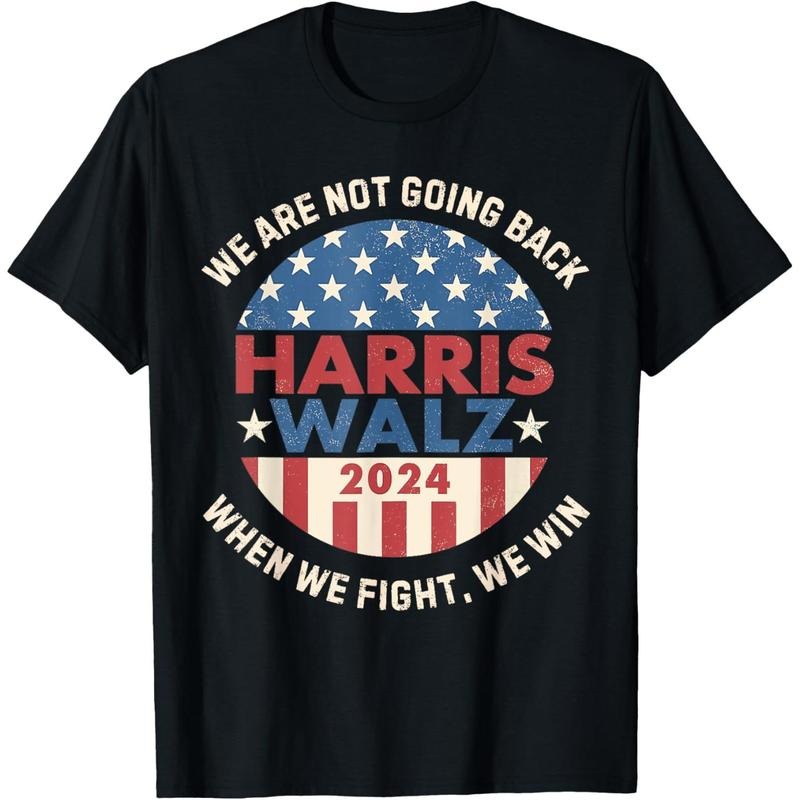 Kamala Harris Tim Walz We Fight We Win We're Not Going Back T-Shirt made in usa Hoodie, Sweatshirt | UrbanDripWear.com