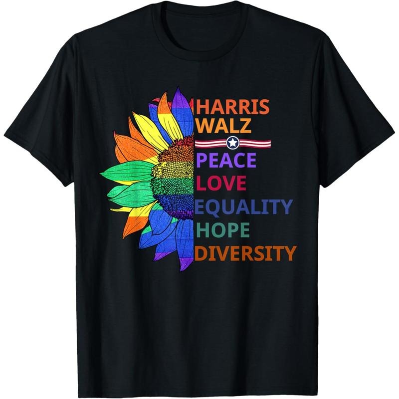 Kamala Harris Waltz Peace Love Equality Hope Diversity T-Shirt made in usa Hoodie, Sweatshirt | UrbanDripWear.com