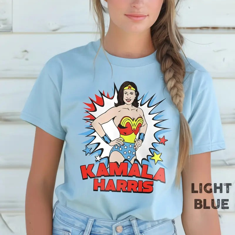 Kamala Harris Wonder Woman Shirt, Kamala Harris Shirt, Gift For Woman, Woman Power Tee, 2024 Election Shirt Hoodie,...