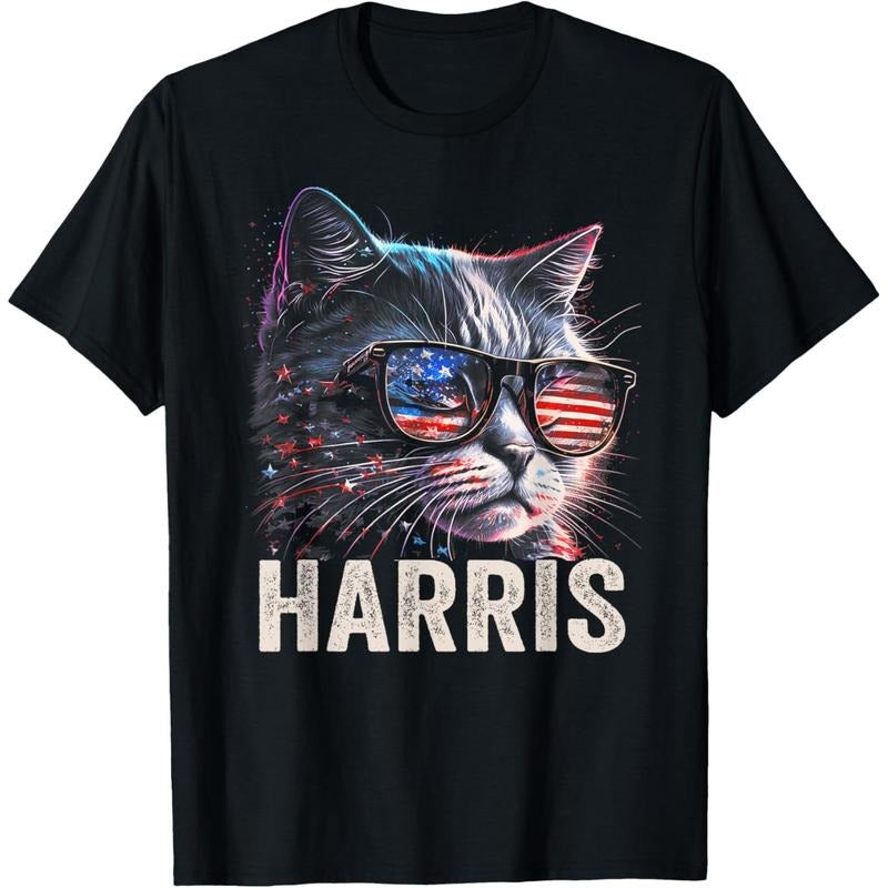 Kamala Harris for President 2024, Funny Cat Graphic T-Shirt made in usa Hoodie, Sweatshirt | UrbanDripWear.com