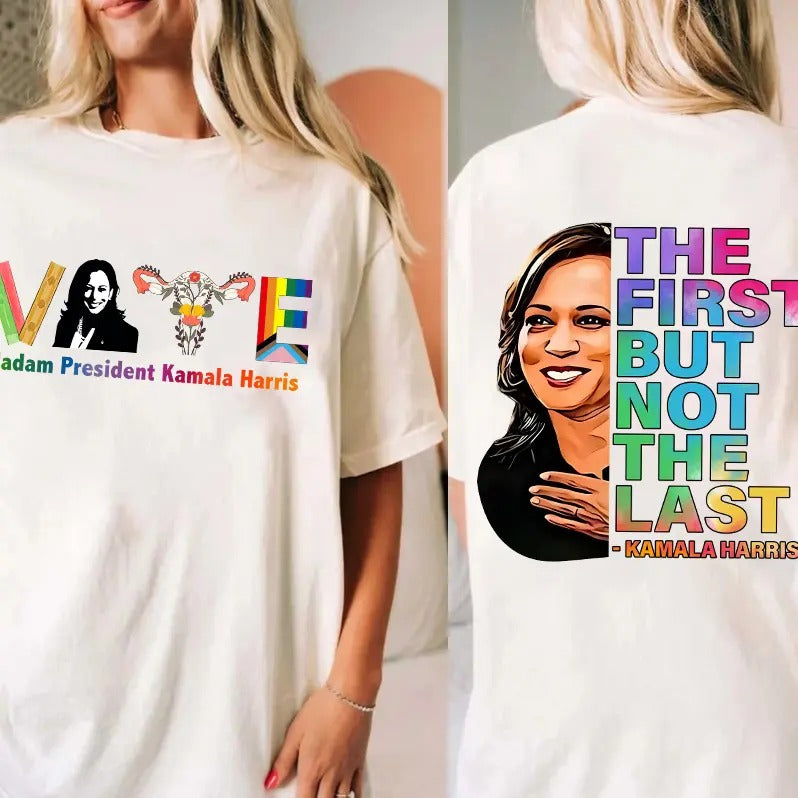 Kamala Madam President Two Sided  Shirt, Kamala Harris 2024, Kamala Rally T-Shirt, Vote Tee, Women's Rights Shirt,...