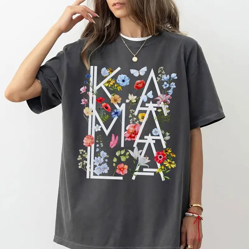 Kamala Shirt, Comfort Colors Botanical Kamala Shirt, Patriotic Shirt, Kamala Harris Voting 2024 Shirt, President Election...