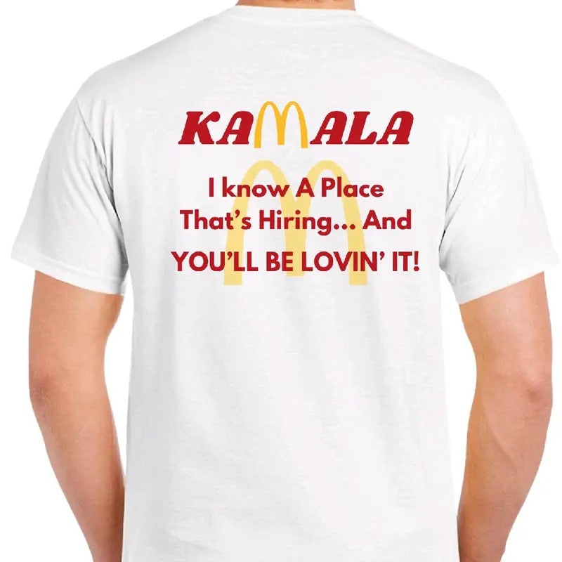 Kamala You'll be Lovin' it T-. Menswear, Crewneck Top Tshirt Cotton Casual t funny meme Hoodie, Sweatshirt