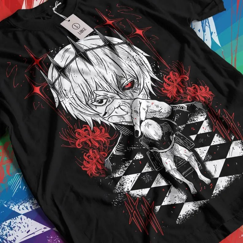 Kaneki Ken Tokyo Ghoul T-Shirt, Stylish Anime Character Design, Perfect for Tokyo Ghoul Fans, Casual Graphic Tee Hoodie,...
