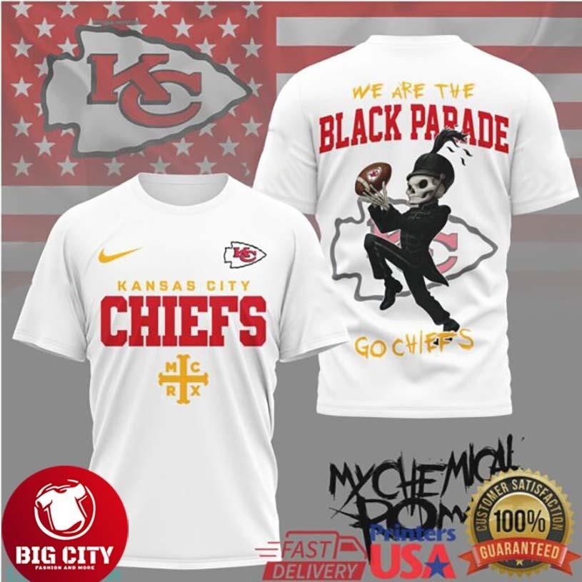 Kansas City Chiefs x My Chemical Romance Black Parade Skeleton Two Sided Shirt