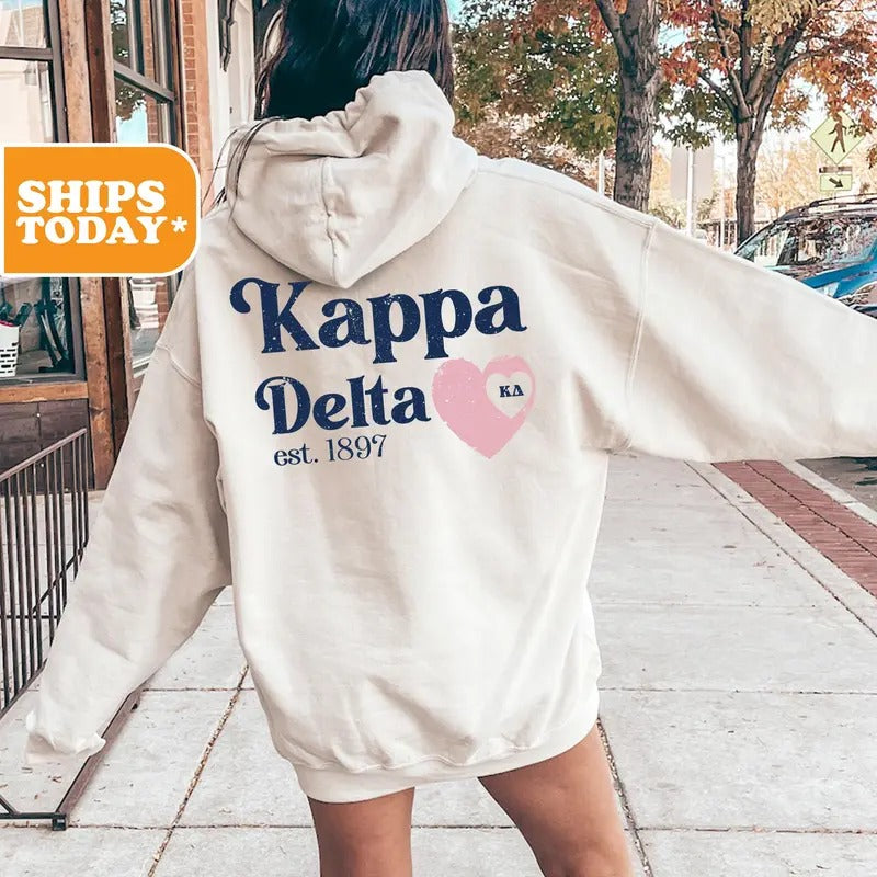 Kappa Delta Sorority Sweatshirt | Kay Dee Sorority Gifts | Aesthetic Hoodie | Big Little Reveal | Sorority Hoodie | _...