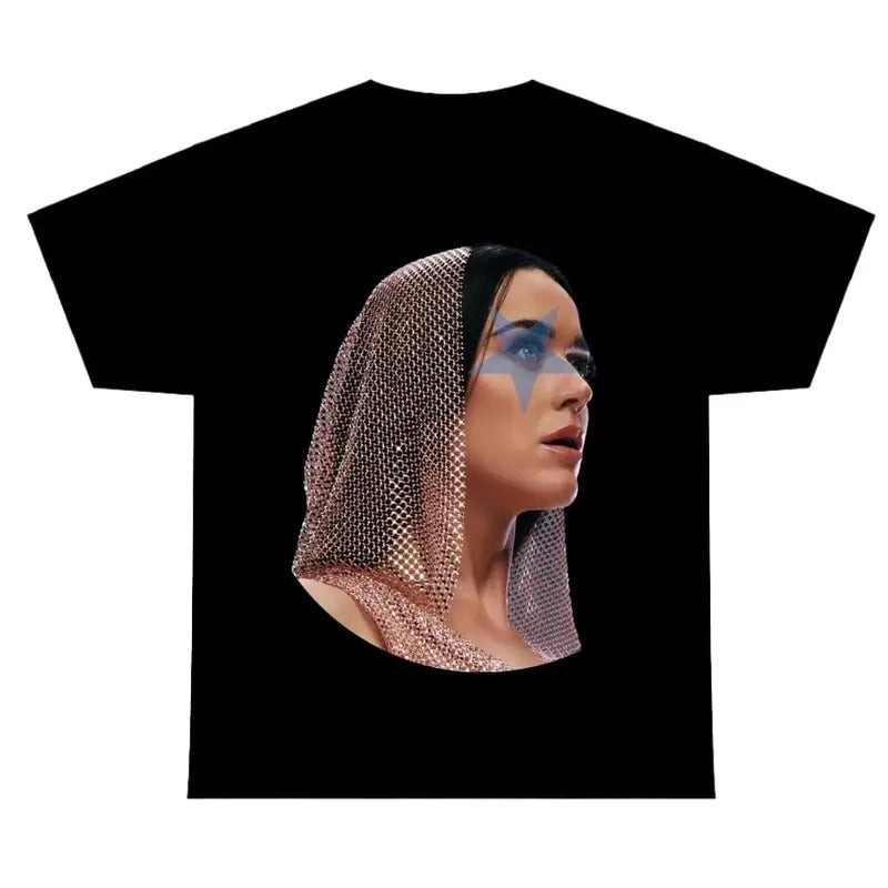 Kattyy Perryy Blue Star T-shirt, Graphic Tee Craze Cotton Fabric Hoodie, Sweatshirt | UrbanDripWear.com
