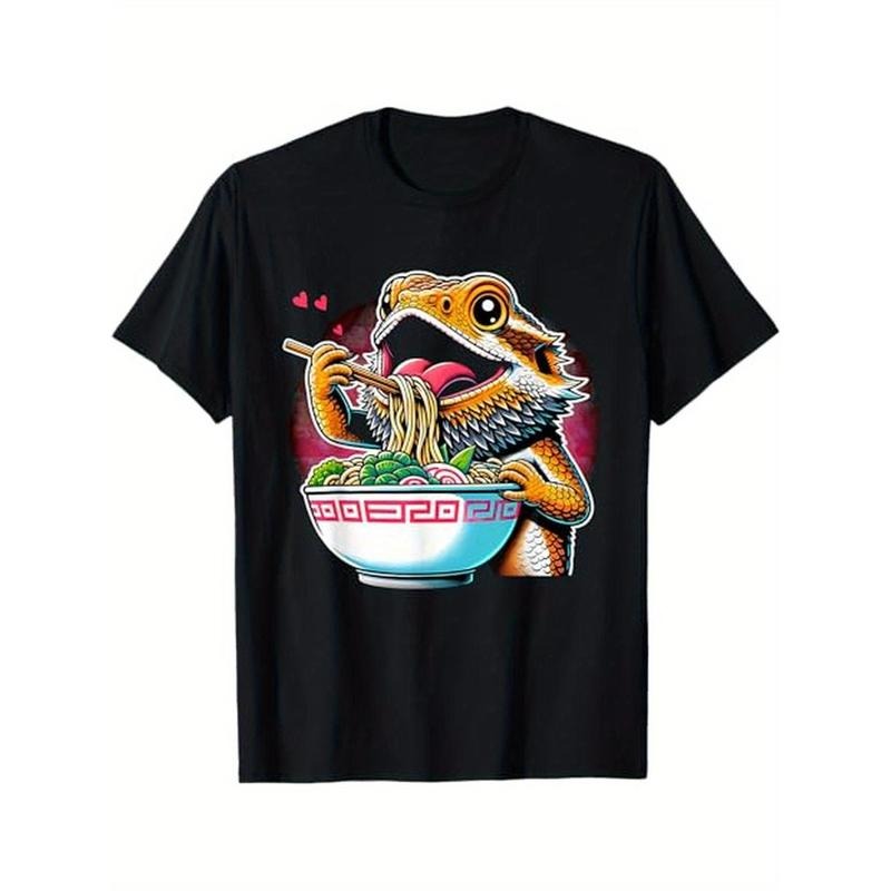 Kawaii Anime Bearded Dragon Ramen T-Shirt, 100% Cotton, Halloween Thanksgiving Christmas Gift for Men Women Family...