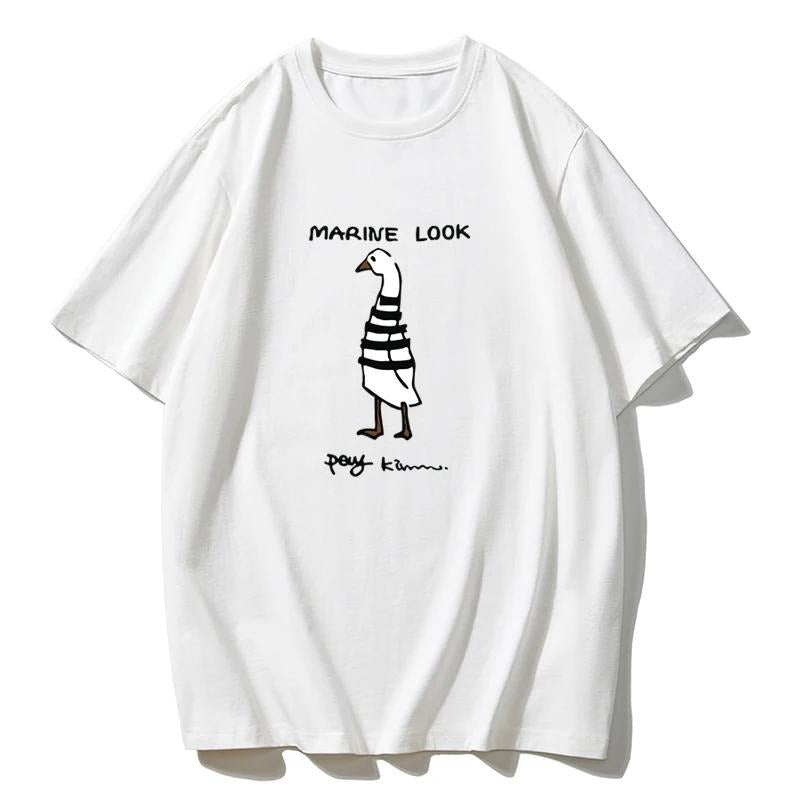 Kawaii Duck Graphic Printed T Shirt Women Summer Soft Short Sleeve Tee Female Oversized Higt Street Tops Women Hoodie,...