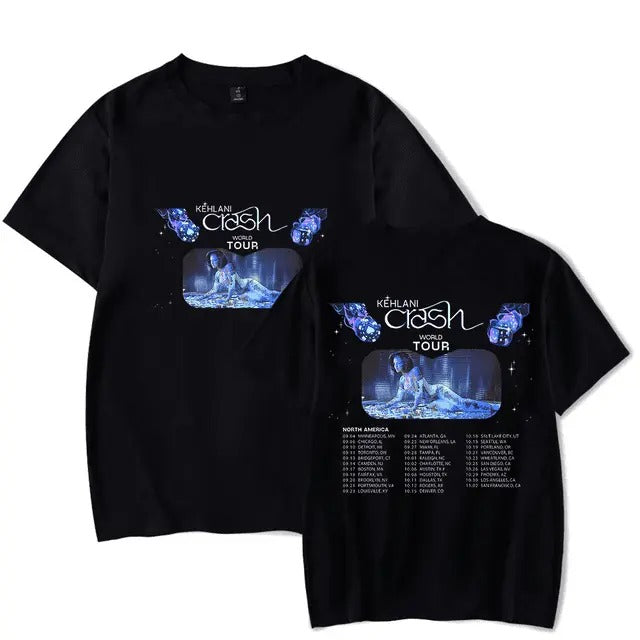 Kehlani Crash World Tour Merch T-Shirts New Logo Tee Summer Women Men Fashion Short Sleeve Crewneck Casual Menswear...