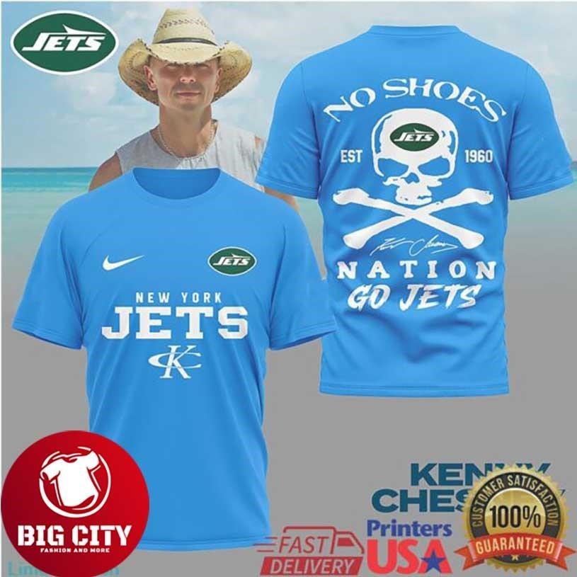 Kenny Chesney No Shoes Nation x New York Jets Football Two Sided Shirt