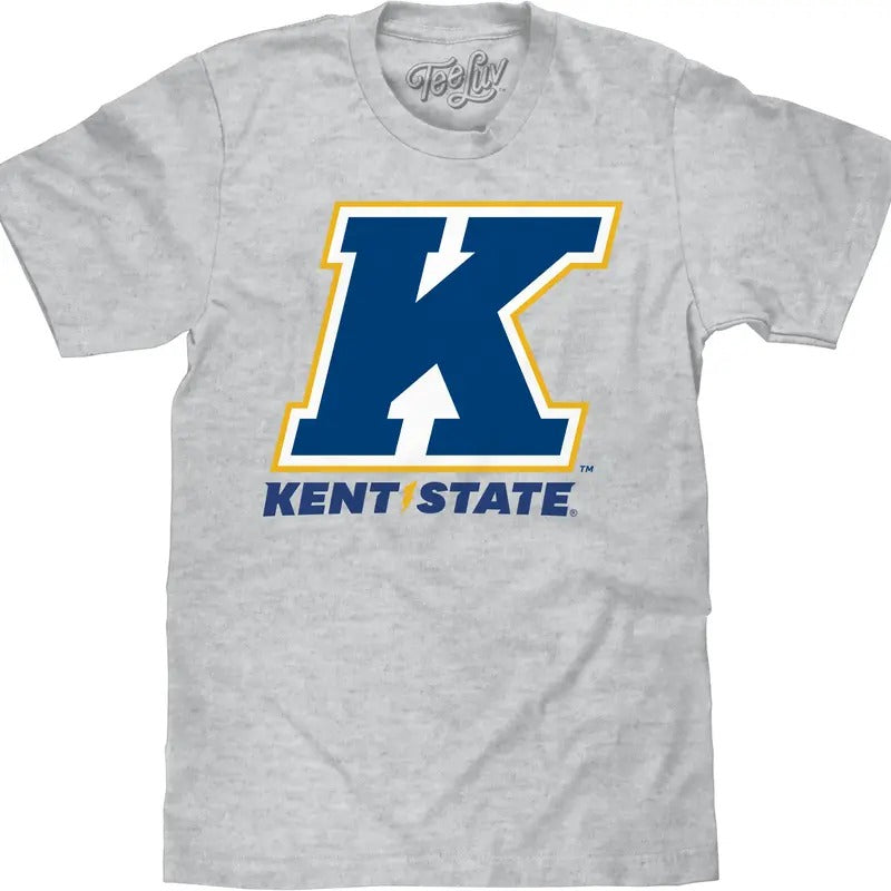 Kent State University Logo T-Shirt - Athletic Gray Heather Hoodie, Sweatshirt | UrbanDripWear.com