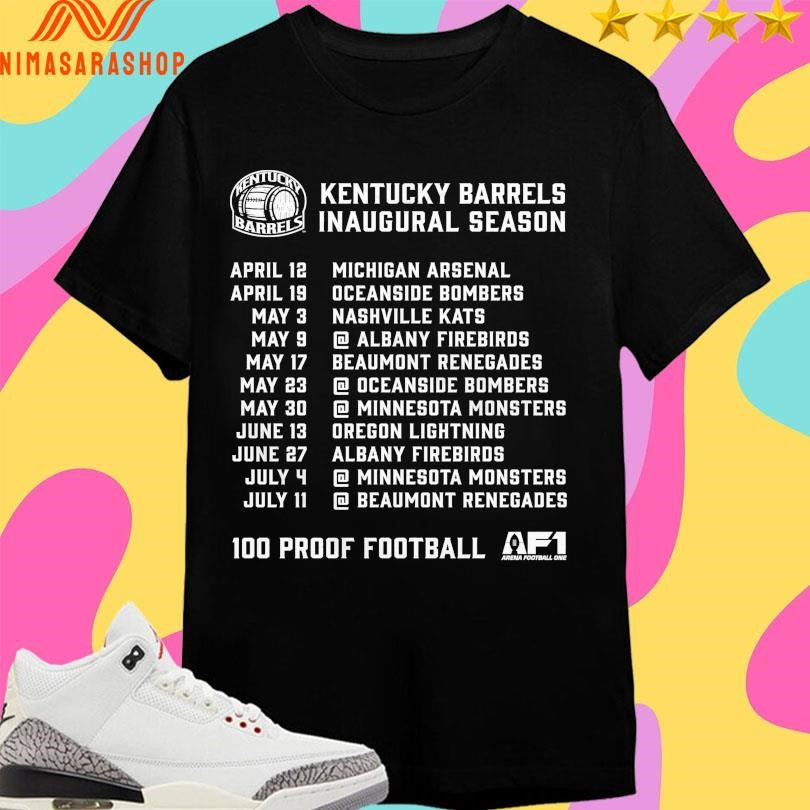 Kentucky Barrels Inaugural Season 100 Proof Football Shirts