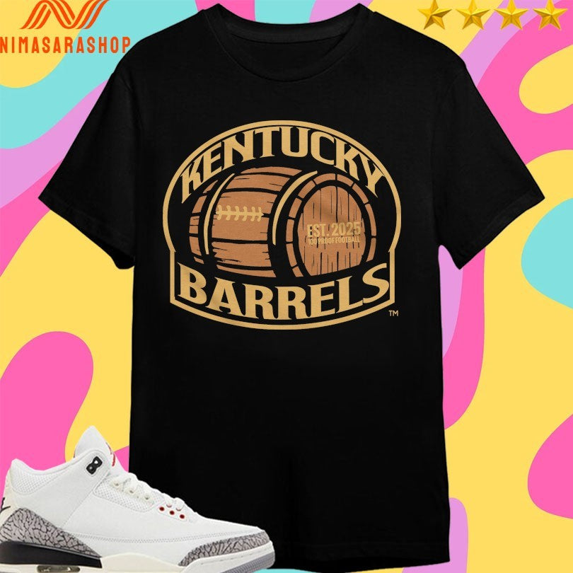 Kentucky Barrels Main Logo Est 2025 100 Proof Football Shirts