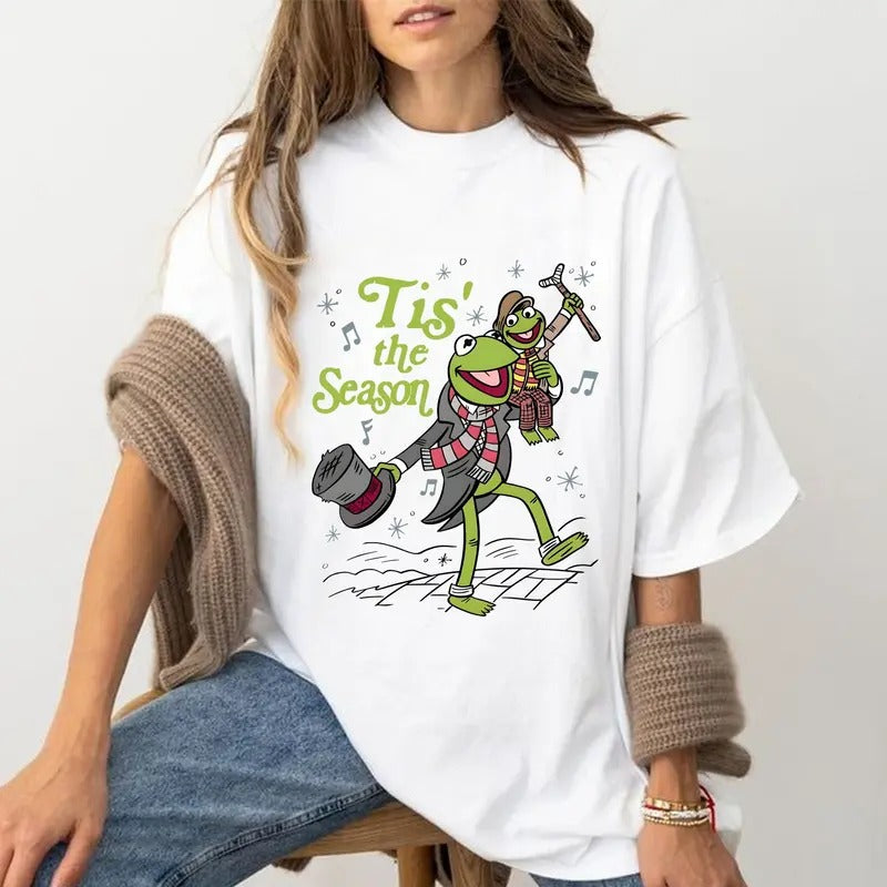 Kermit The Frog And Tiny Tim Shirt, Muppet Christmas Carol Sweatshirt, Retro Tis The Season Shirt, Merry Christmas Shirt,...