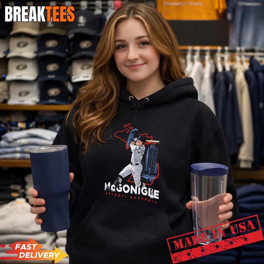 Kevin McGonigle Detroit Tigers baseball Detroit Map T-Shirt