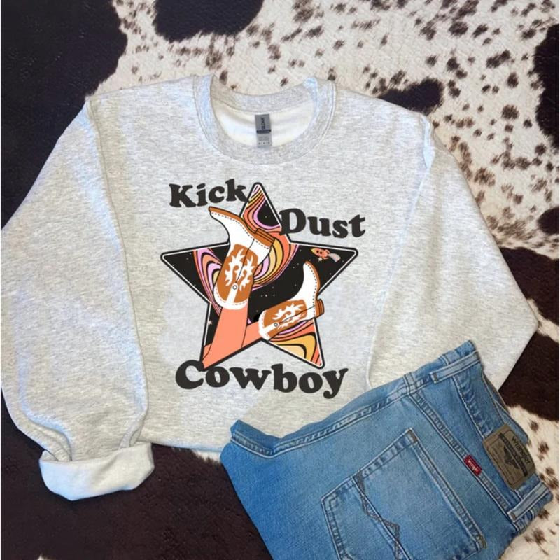Kick dust Crewneck Sweatshirt and Hoodie country western girl clothes, western outfits women, western clothing T-Shirts