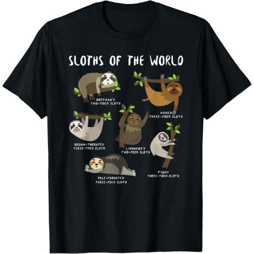Kids Youth Boys Sloth Animal Design Themed - Types of Sloths T-Shirt Made in USA Hoodie, Sweatshirt | UrbanDripWear.com