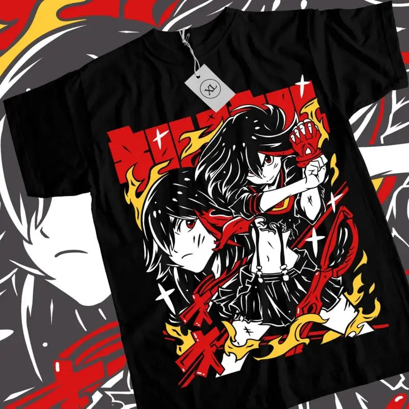 Kill la Kill Anime T-shirt & Sweatshirt, Ryuko Matoi Senketsu Waifu Graphic Tee, Anime Manga Lover Gifts Ball Cotton Hoodie