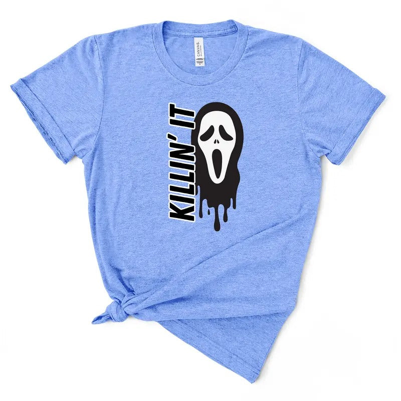 Killin' It Funny Halloween Themed T-shirt  - Women's T-Shirt - Soft & Breathable Cotton, Unisex Sizing