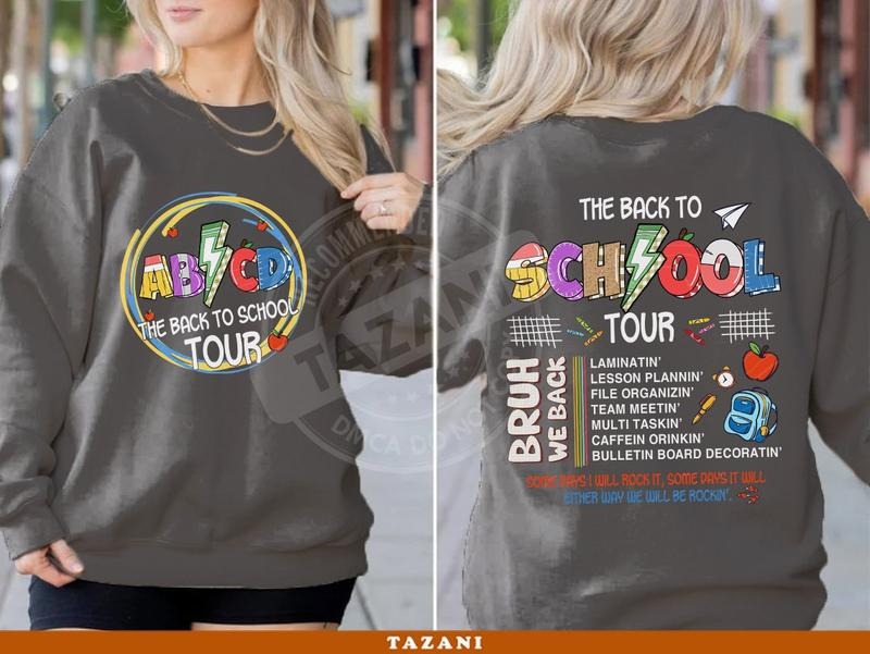 Kindergarten Teacher Shirt Abcd Back To School Tour Shirt First Day Of School Sweatshirt Gift For Teacher Thank You...