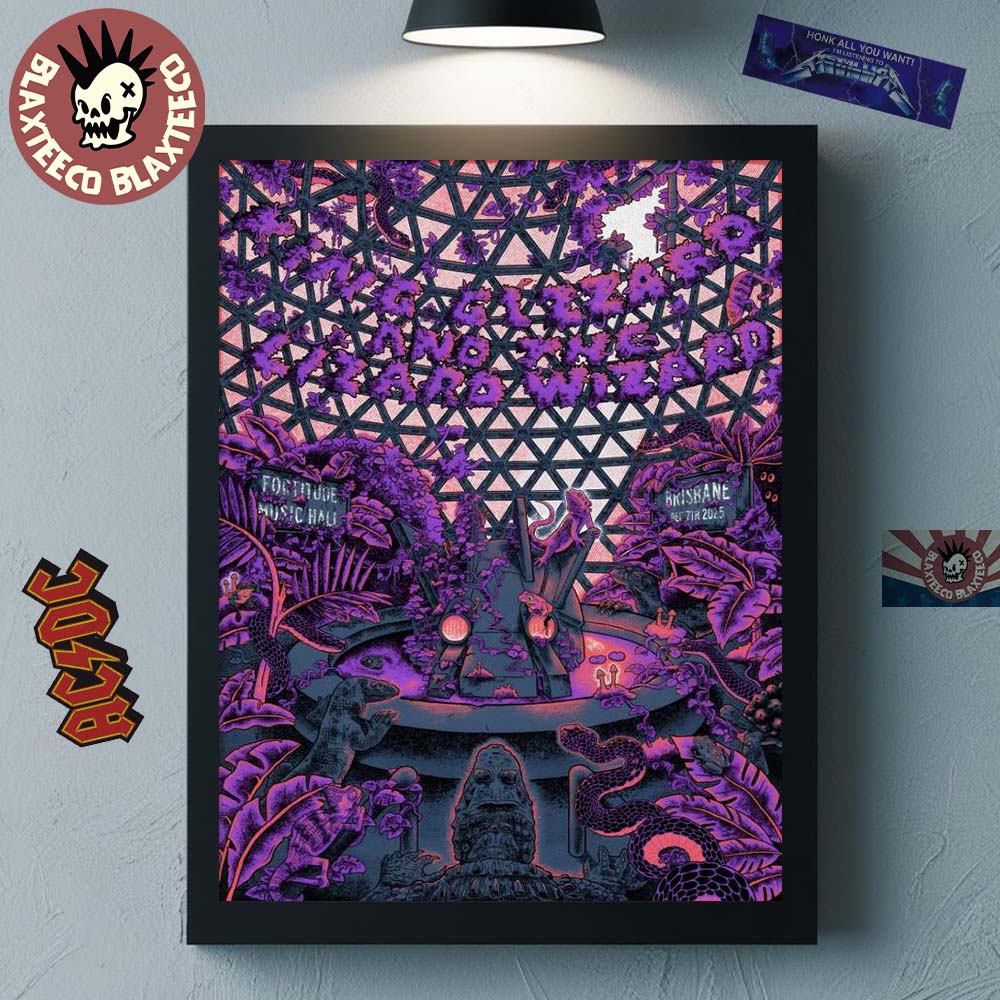 King Gizzard And The Lizard Wizard Brisbane Australia 2025 Event Poster At Fortitude Music Hall On December 7 2025 Home Decor Poster Canvas