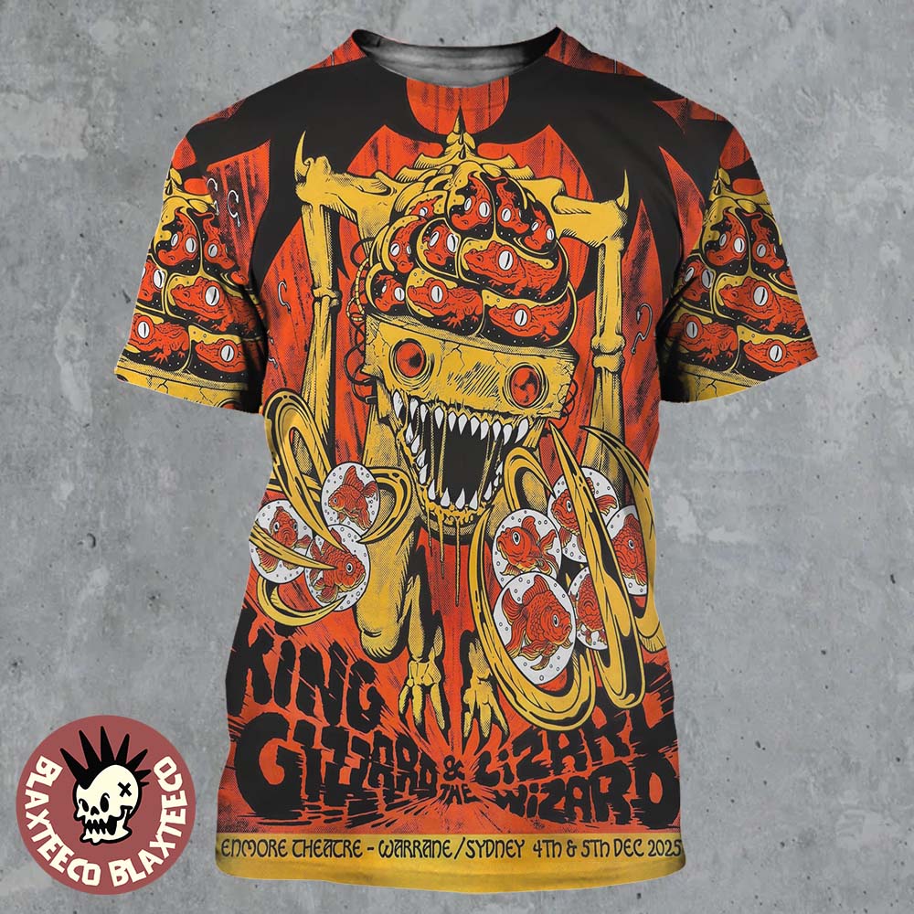 King Gizzard And The Lizard Wizard Warrane Sydney 2025 Event Poster For Australia Enmore Theatre On Sydney 4 And 5 2025 All Over Print Shirt