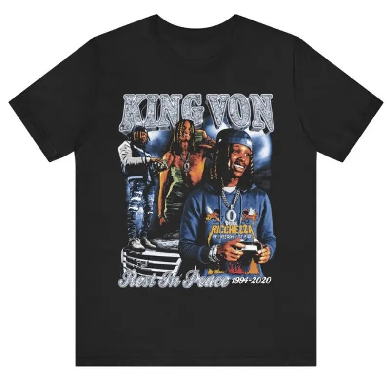 King Von Vintage T-Shirt, King Von fans Gift Hoodie, Sweatshirt | UrbanDripWear.com