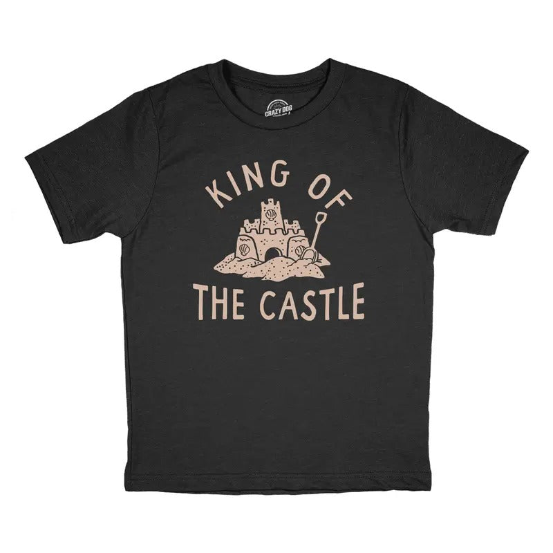 King of the Castle Youth T Shirt Funny Sand Castle Beach Lovers Tee for Kids Funny T Shirts Funny Sarcastic Short Sleeve...