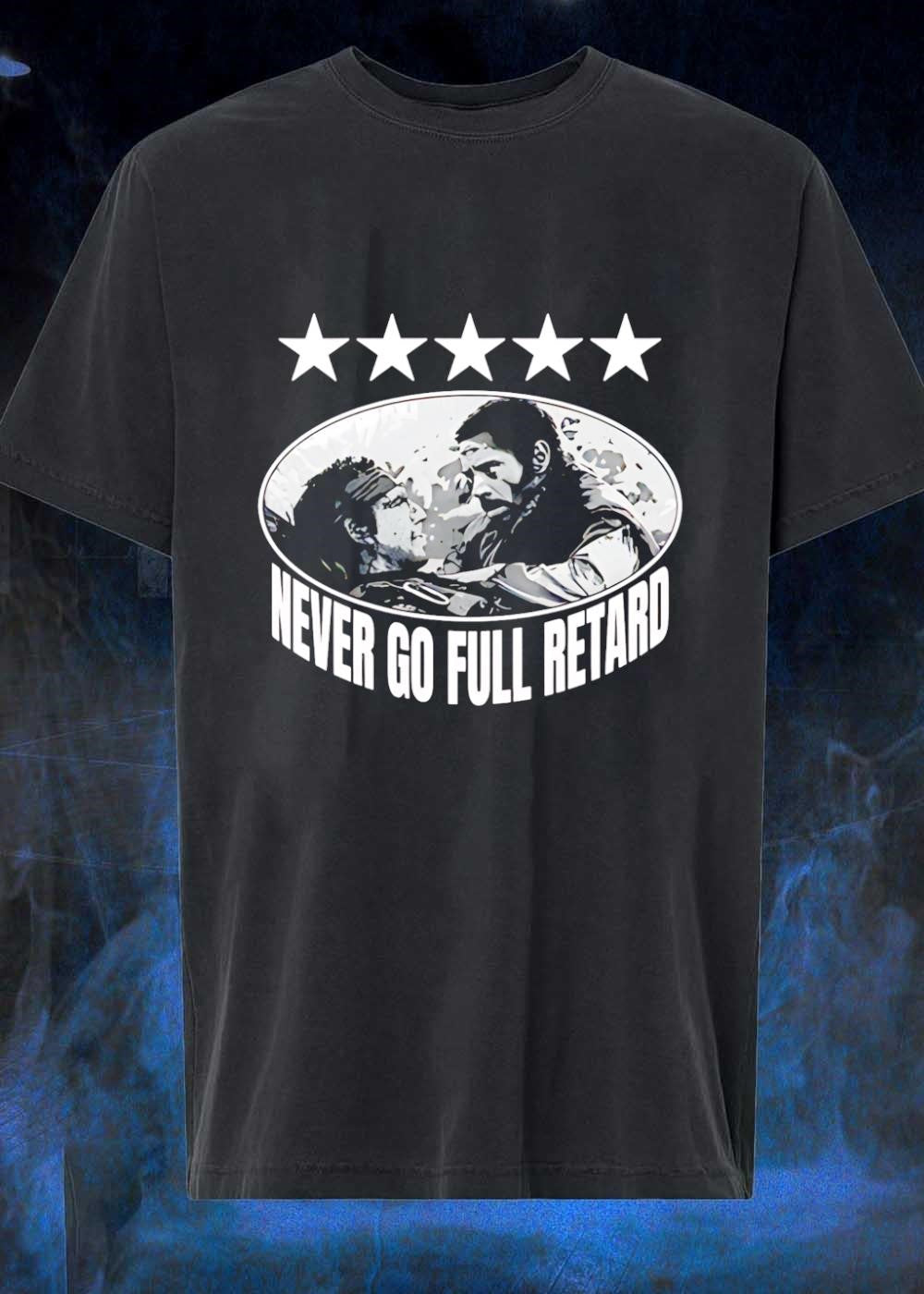 Kirk Lazarus and Tugg Speedman Never Go Full Retard Tropics T-Shirt
