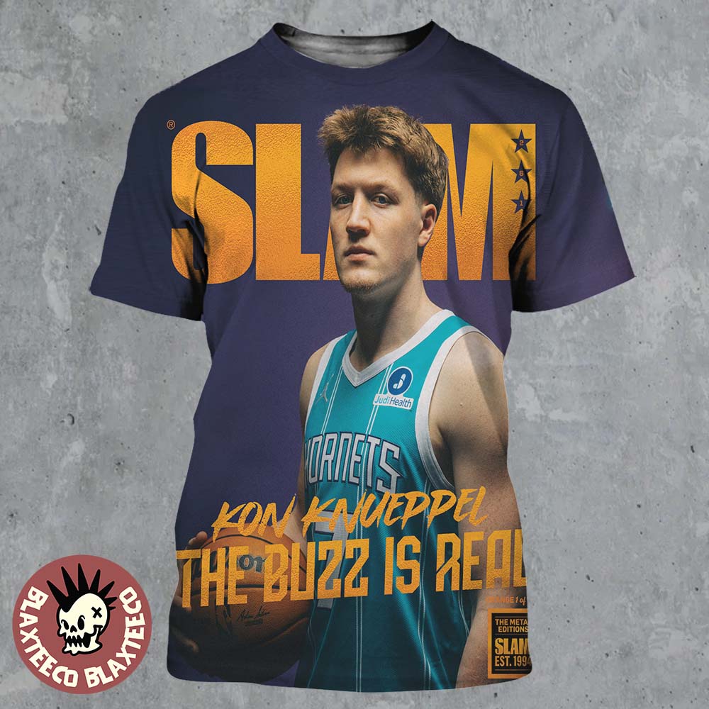 Kon Knueppel Charlotte Hornets SLAM 261 Cover The Buzz Is Real Orange Metal Editions All Over Print Shirt