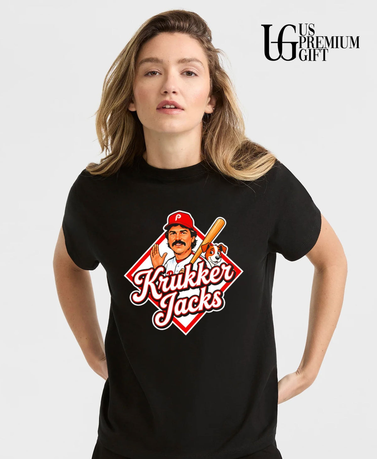Krukker Jacks Philadelphia Phillies Baseball Player with Dog mascot shirt