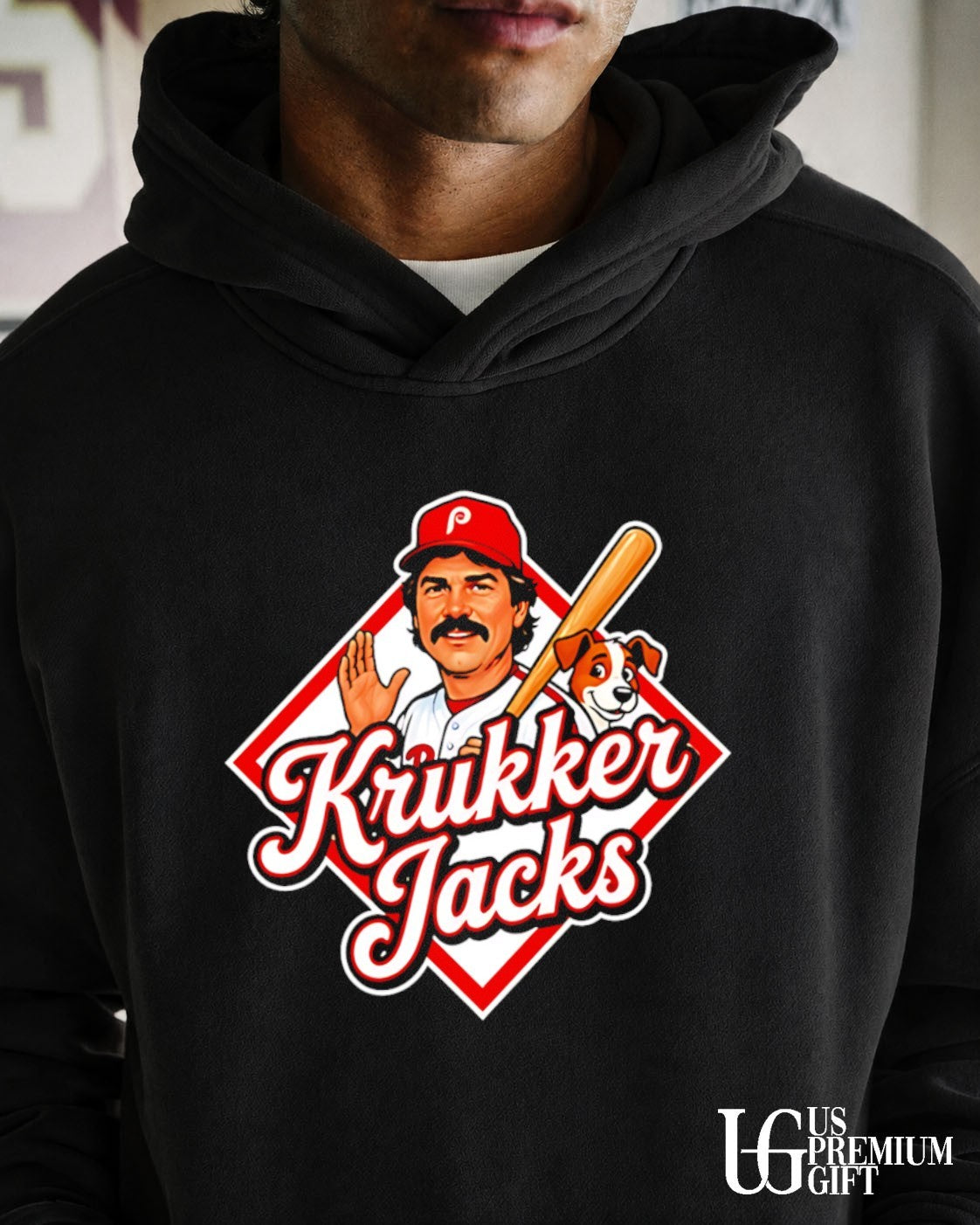 Krukker Jacks Philadelphia Phillies Baseball Player with Dog mascot shirt