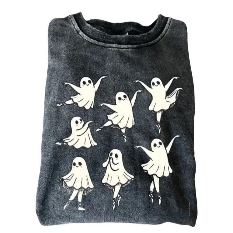 Kute Ballet Ghost Sweatshirt, Ghost Sweatshirt, Graphic Sweatshirt, Y2K 90s Graphic Sweatshirt, gift for her, him,...