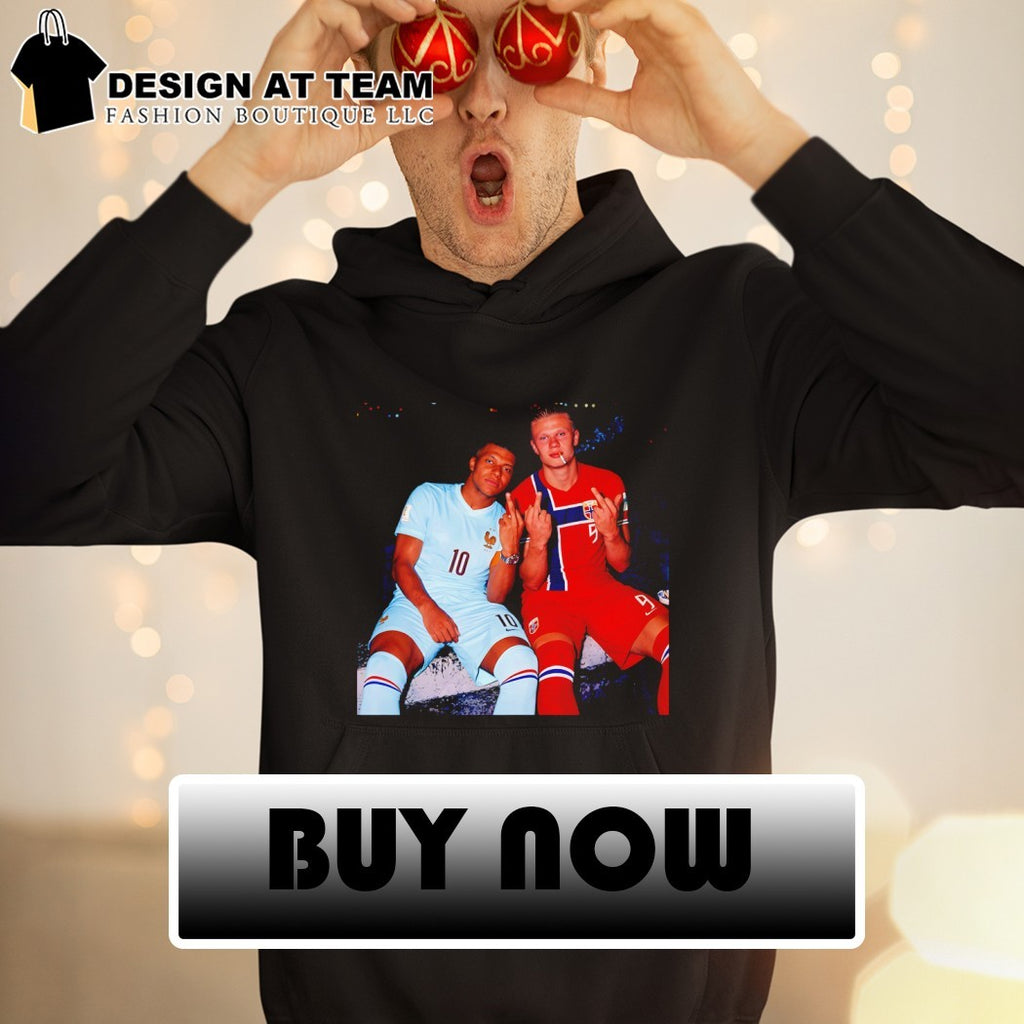Kylian Mbappe and Erling Haaland smoking middle finger World Cup 2026 shirt
