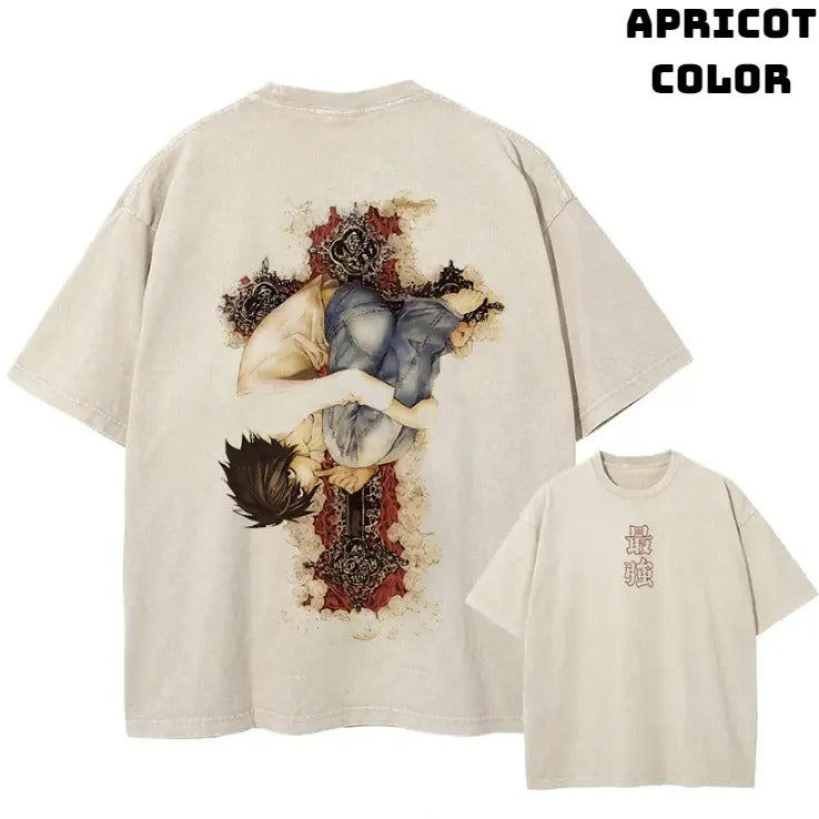 L Deduce Vintage Graphic Tees, L Tshirt, Death Note Shirts, Anime Clothing, Unisex Manga Anime Shirt Top Menswear...