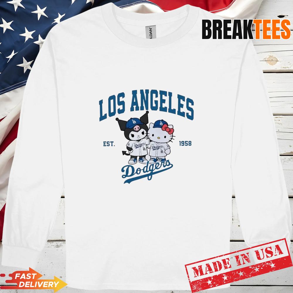 LA Dodgers Hello Kitty Kuromi Est 1958 Baseball Shirt