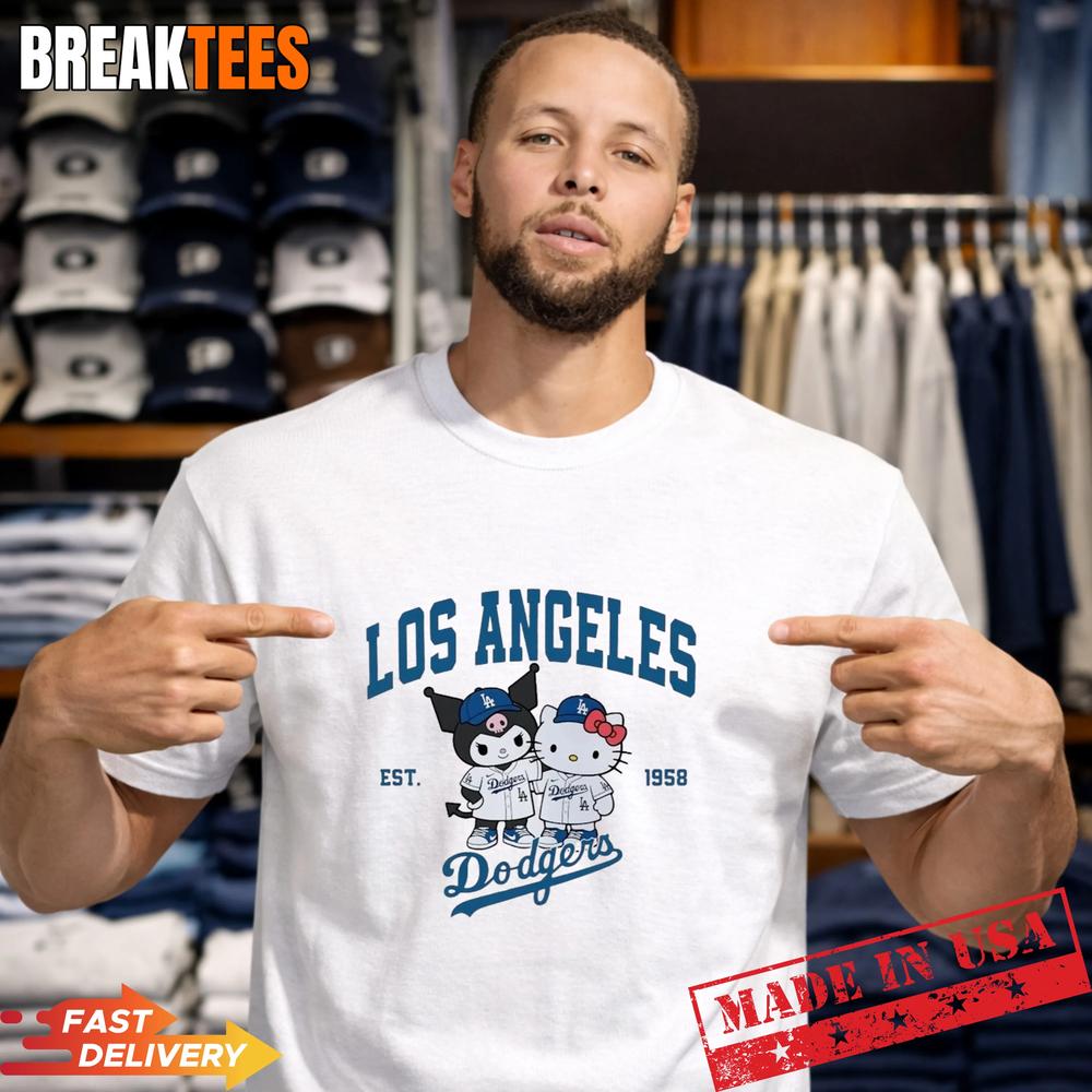 LA Dodgers Hello Kitty Kuromi Est 1958 Baseball Shirt