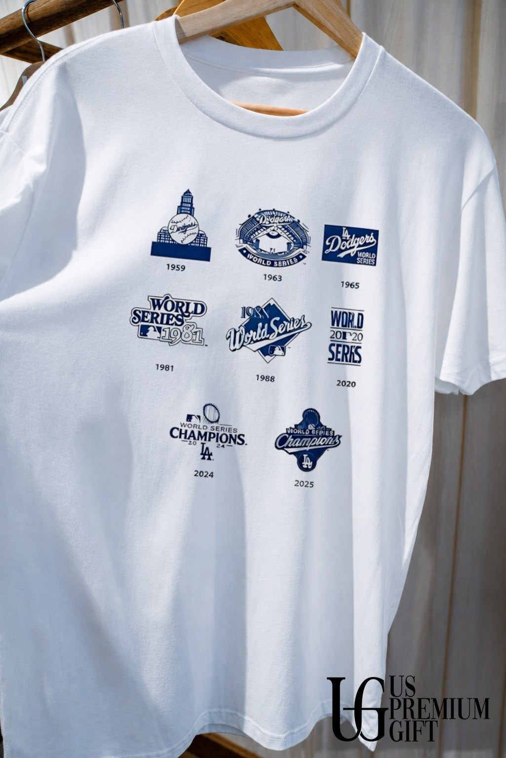 LA Dodgers World Series logo 1959 1963 2025 shirt