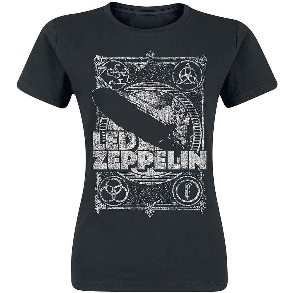 Led Zeppelin | Official Ladies Band T-Shirt | Vintage Print LZ1