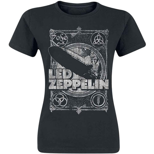 Led Zeppelin | Official Ladies Band T-Shirt | Vintage Print LZ1